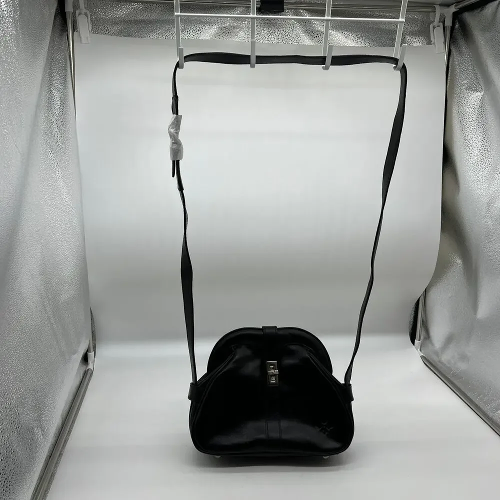 Patricia Nash Florentina Frame Leather Crossbody Bags Black Distressed